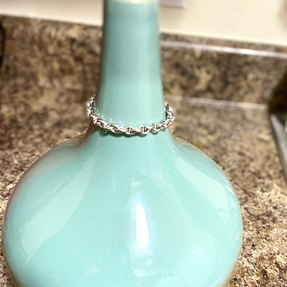 12g-14K SOLID White Gold Rolo Anchor Stud-Link w/🦞Claw Closure🧜🏻‍♀️ - Picture 3 of 15